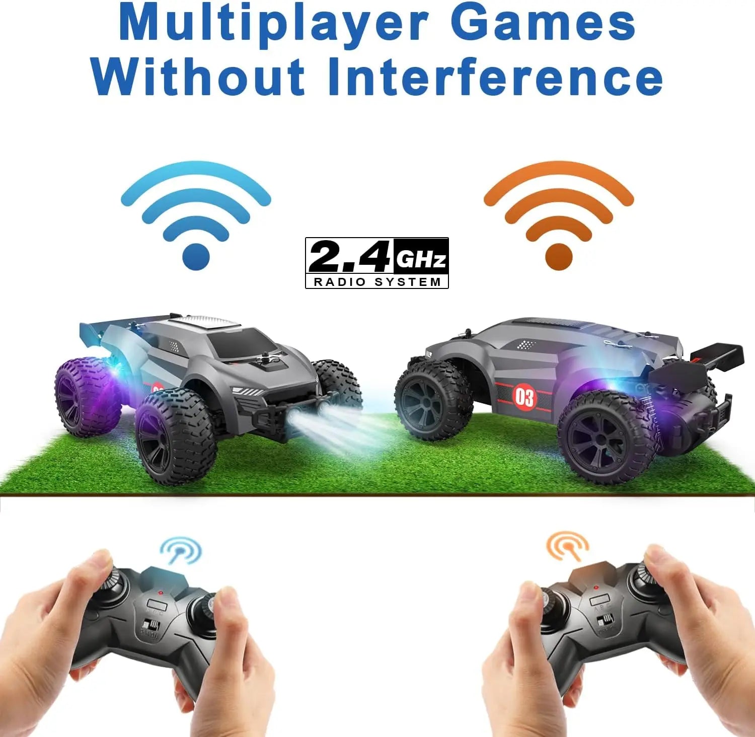 High Speed 20km/h Remote Control Car - Off Road RCGet ready for excitement with our 20km/h high-speed RC car! Features 2x1000mAh rechargeable batteries. Perfect toy car gift for kids and adults alike.HAPPYFAMILIE